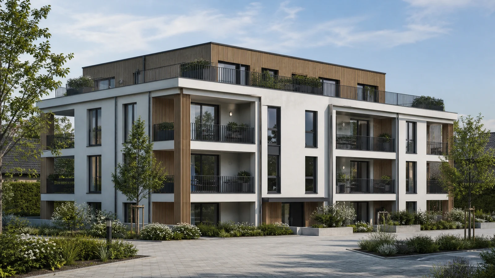 Mehrfamilienhaus Vision – fiktive Außenansicht